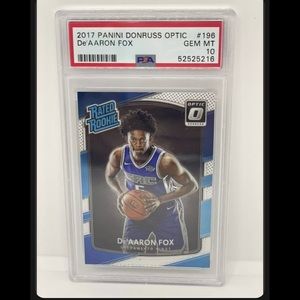 2017 PANINI DONRUSS OPTIC DE'AARON FOX PSA 10 GEM MINT RATED ROOKIE RC 🦊